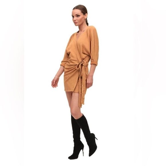 NWT n:PHILANTHROPY ‘Bresson’ Dress in Iced Coffee. V-Neck, Side Tie, Size XS - Picture 1 of 9